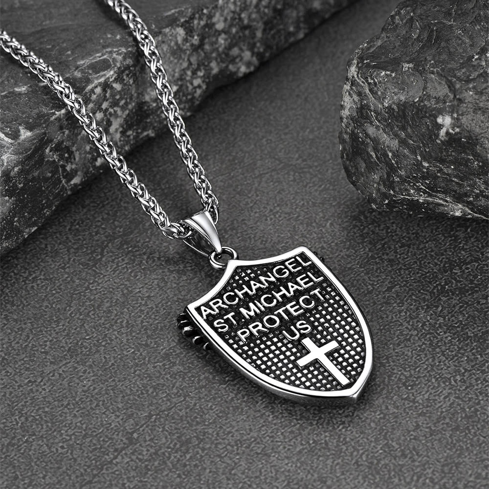Shield of Archangel Saint Michael Pendant Necklace for