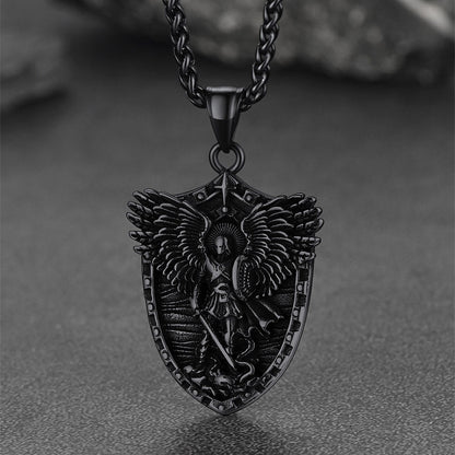 Shield of Archangel Saint Michael Pendant Necklace for