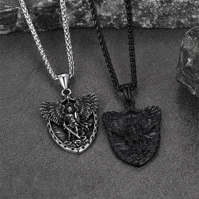 Shield of Archangel Saint Michael Pendant Necklace for