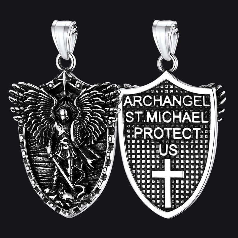 Oval Archangel Saint Michael Necklace Medal