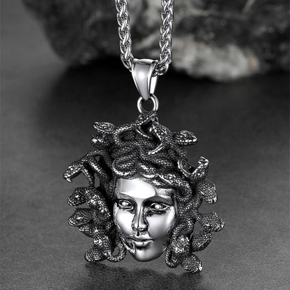 Medusa Necklace Amulet Pendant for