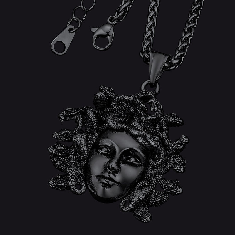 Medusa Necklace Amulet Pendant for