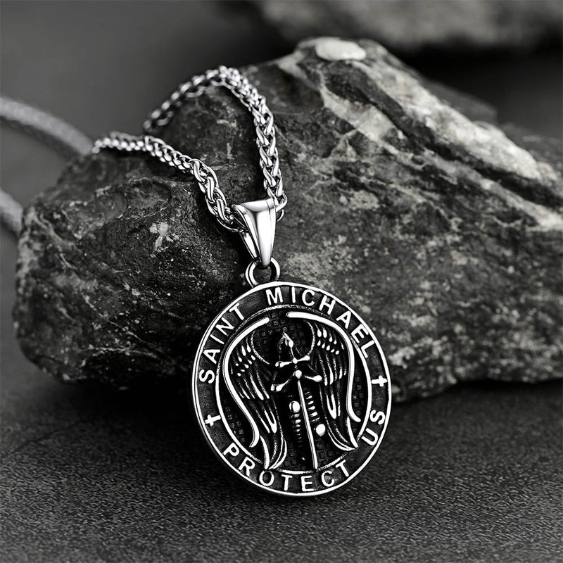 Christian Saint Michael Pendant Necklace Medal for
