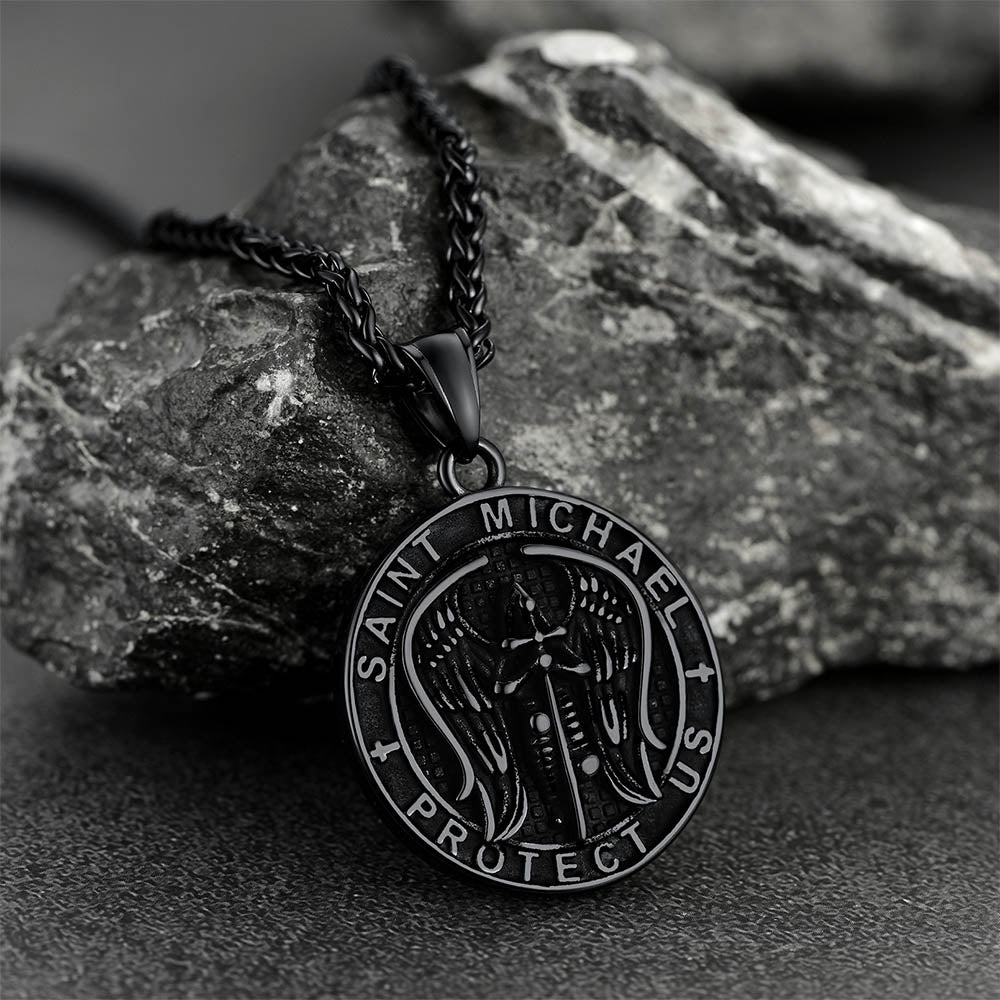Christian Saint Michael Pendant Necklace Medal for