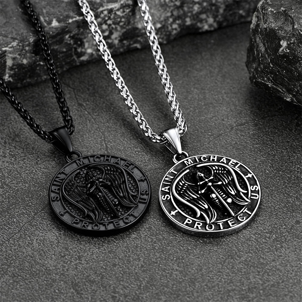 Christian Saint Michael Pendant Necklace Medal for