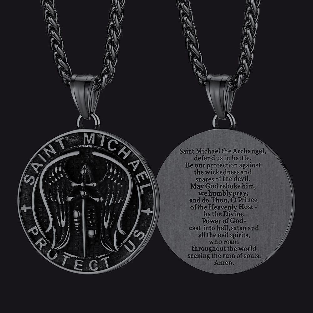 Christian Saint Michael Pendant Necklace Medal for