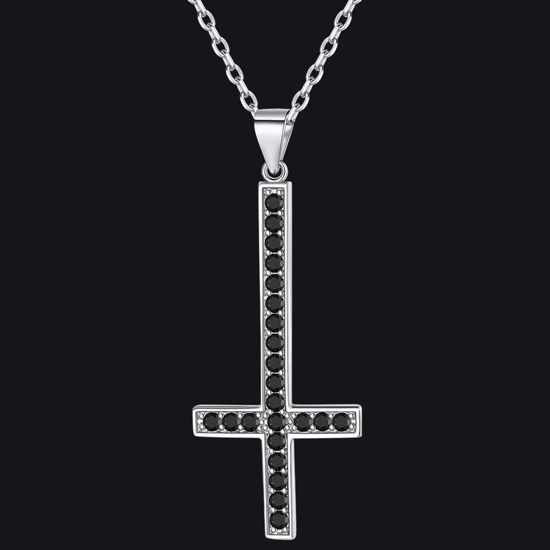 Sterling Silver Inverted Cross Necklace for