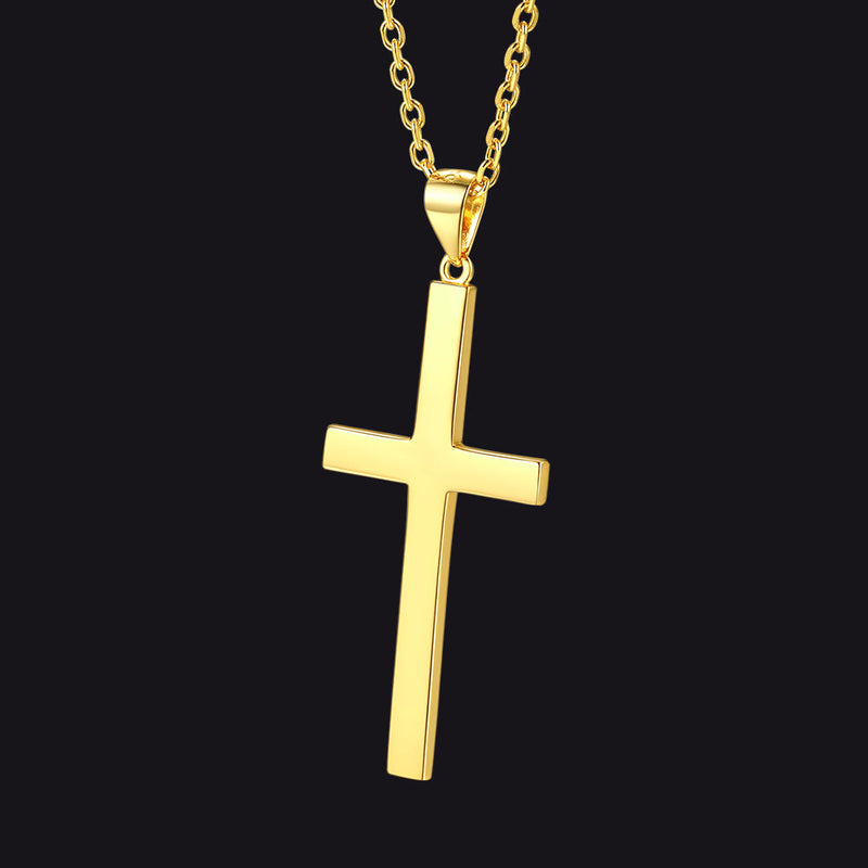 S925 Silver Simple Cross Necklace With Rolo Chain 18 Inch for /