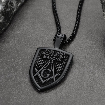 Custom Masonic Shield Pendant Necklace for