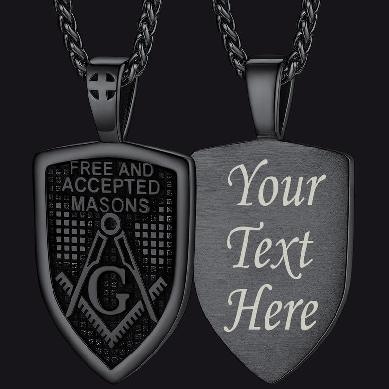 Custom Masonic Shield Pendant Necklace for