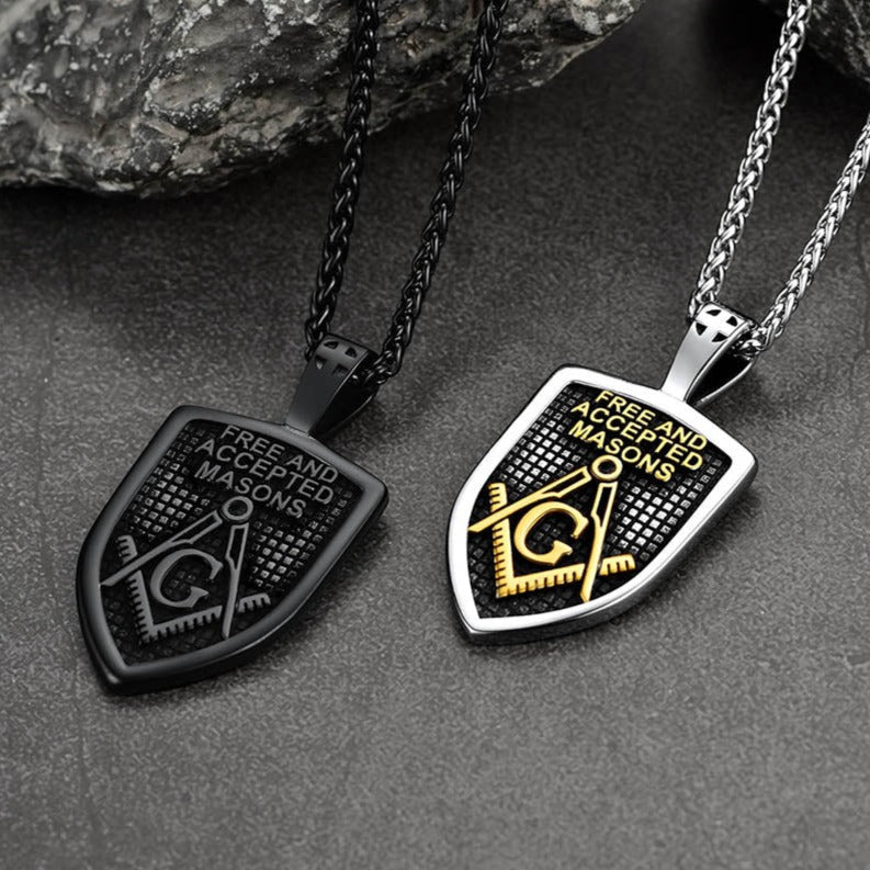 Custom Masonic Shield Pendant Necklace for