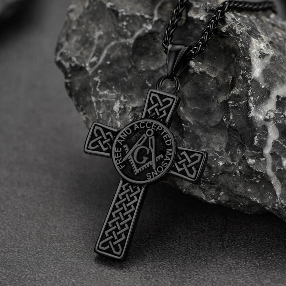 Masonic Celtic Cross Pendant Necklace for