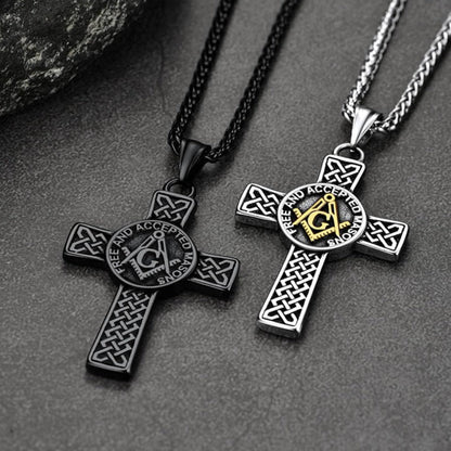 Masonic Celtic Cross Pendant Necklace for