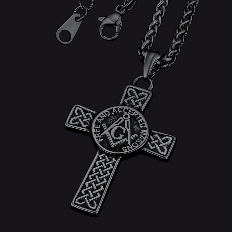 Masonic Celtic Cross Pendant Necklace for
