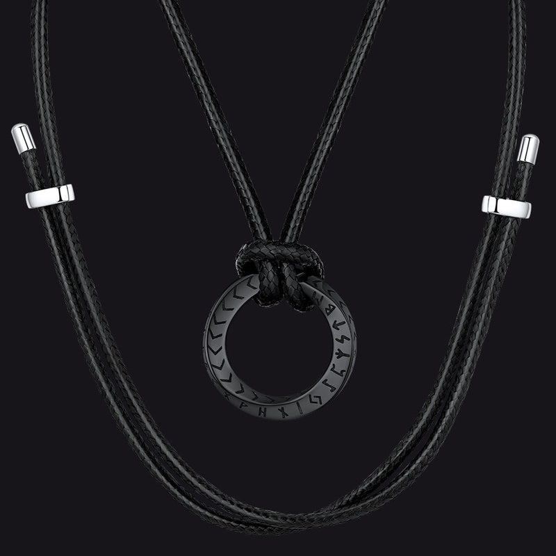 Viking Mobius Infinity Necklace Adjustable Leather Chain for