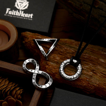 Viking Mobius Infinity Necklace Adjustable Leather Chain for