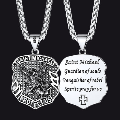 Oval Archangel Saint Michael Necklace Medal