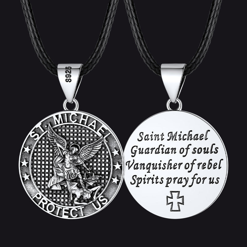 Oval Archangel Saint Michael Necklace Medal