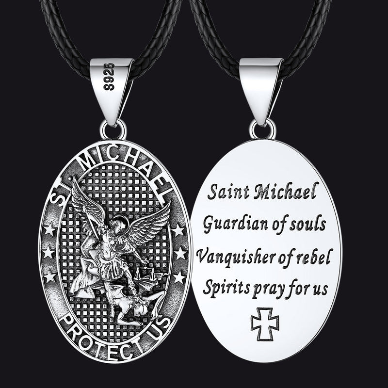 Oval Archangel Saint Michael Necklace Medal