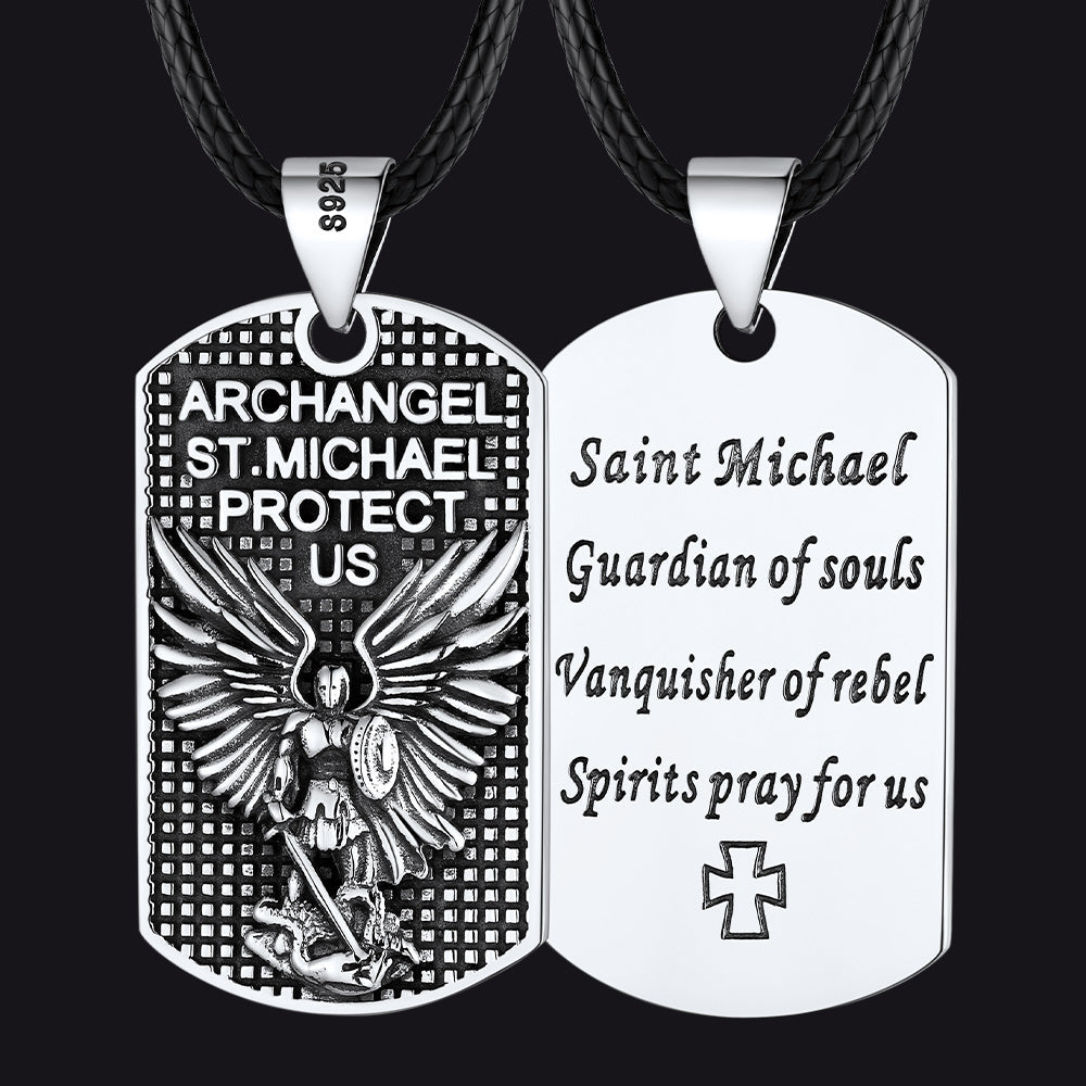 Oval Archangel Saint Michael Necklace Medal
