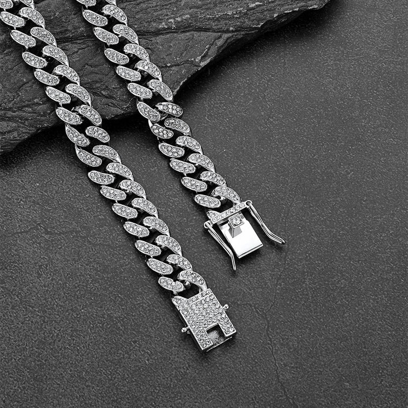 Full Diamond 666 Hand Pendant With Cuban Chain Necklace for