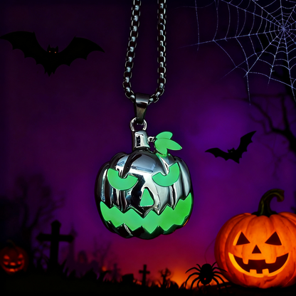 Halloween Glow in the Dark Pumpkin Pendant Necklace Gift