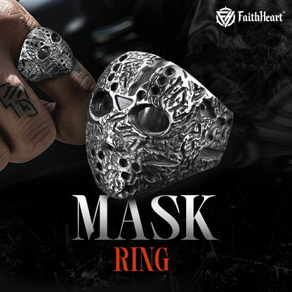 Gothic Jason Voorhees Mask Ring for