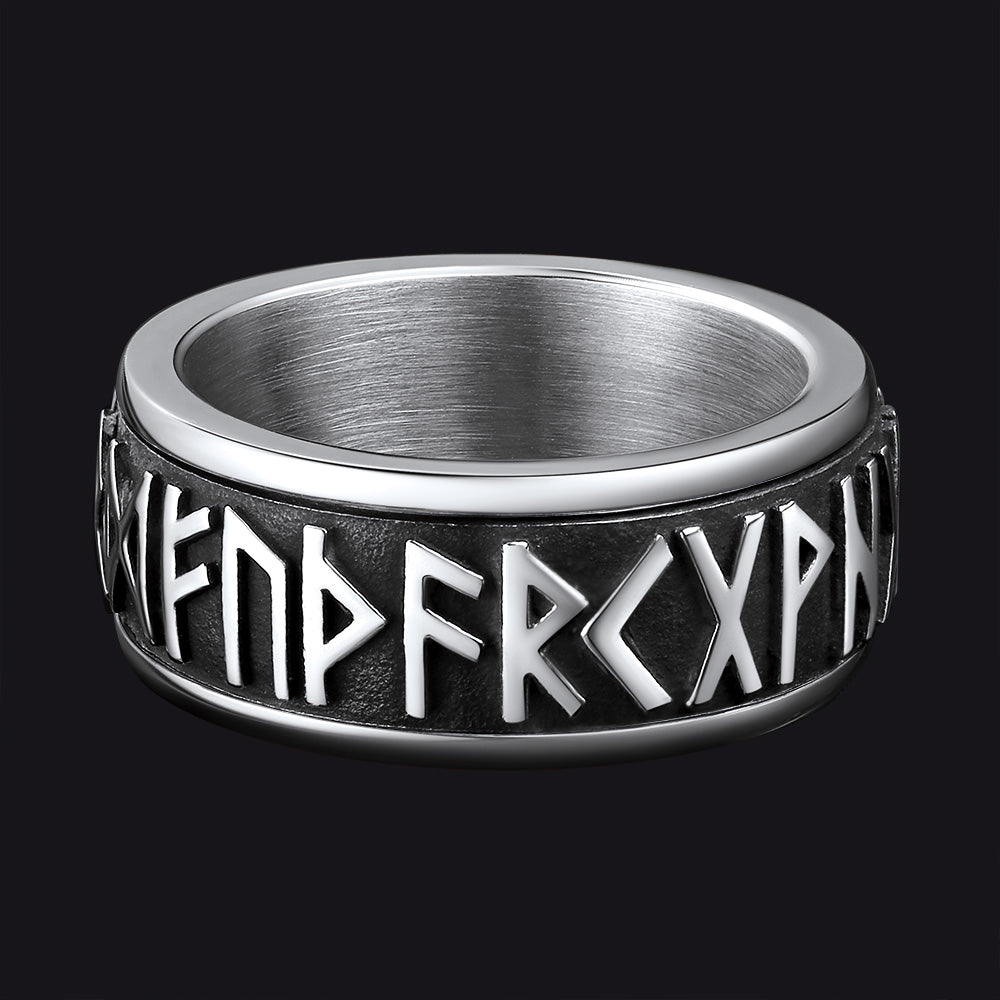 Norse Viking Rune Fidget Anxiety Band Ring for