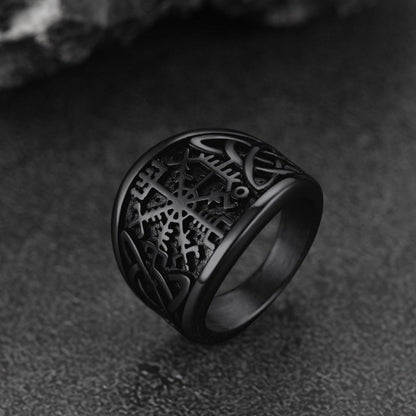 Viking Compass Ring With Celtic Knot for