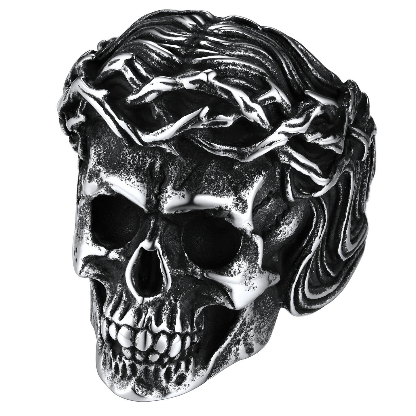 Flash Crown of Thorns Skull Ring for Stainless Steel