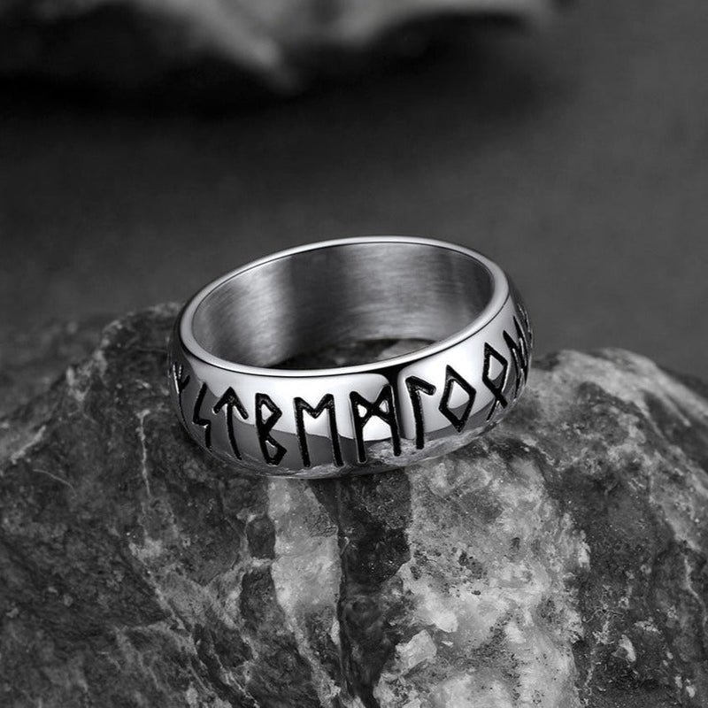Flash Norse Viking Runes Ring Stainless Steel Ring for