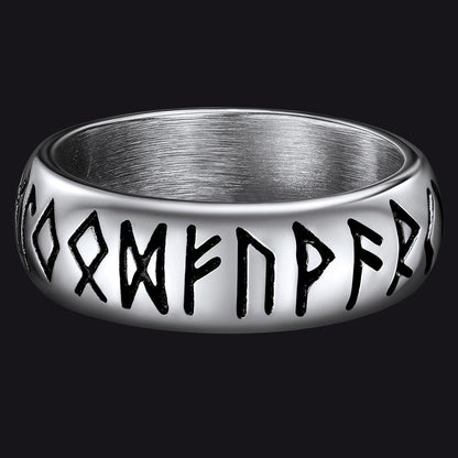 Flash Norse Viking Runes Ring Stainless Steel Ring for