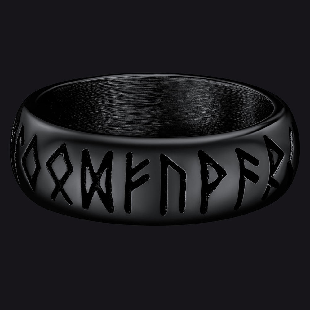 Flash Norse Viking Runes Ring Stainless Steel Ring for