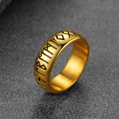 Flash Norse Viking Runes Ring Stainless Steel Ring for