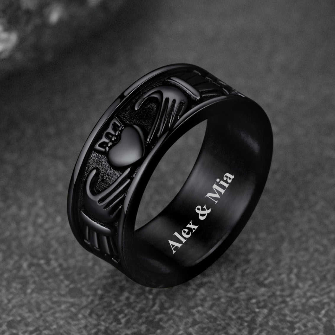 Celtic Claddagh Love Wedding Band Ring for