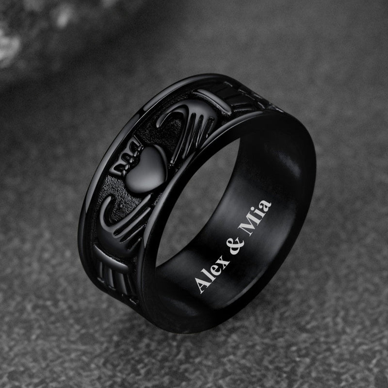 Celtic Claddagh Love Wedding Band Ring for