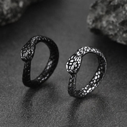 Stainless Steel Midi Snake Band Ring for