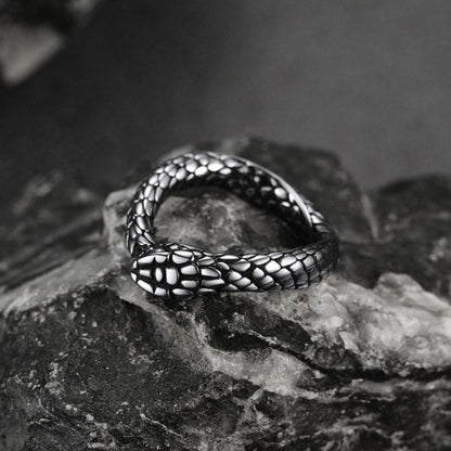 Stainless Steel Midi Snake Band Ring for