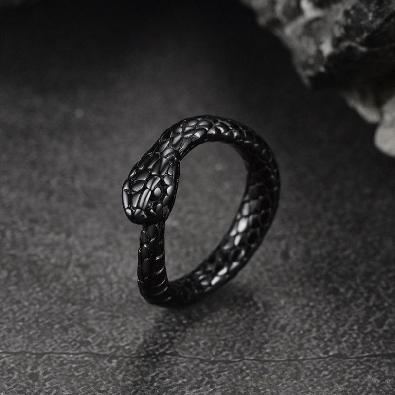 Stainless Steel Midi Snake Band Ring for