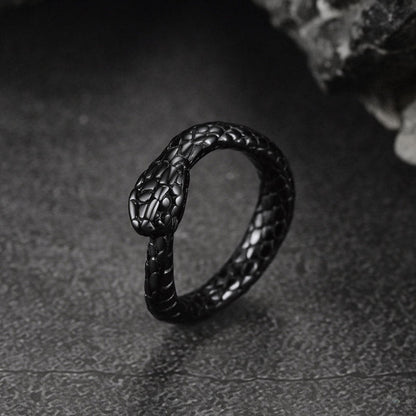 Stainless Steel Midi Snake Band Ring for