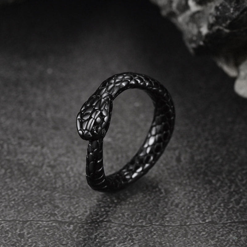 Stainless Steel Midi Snake Band Ring for