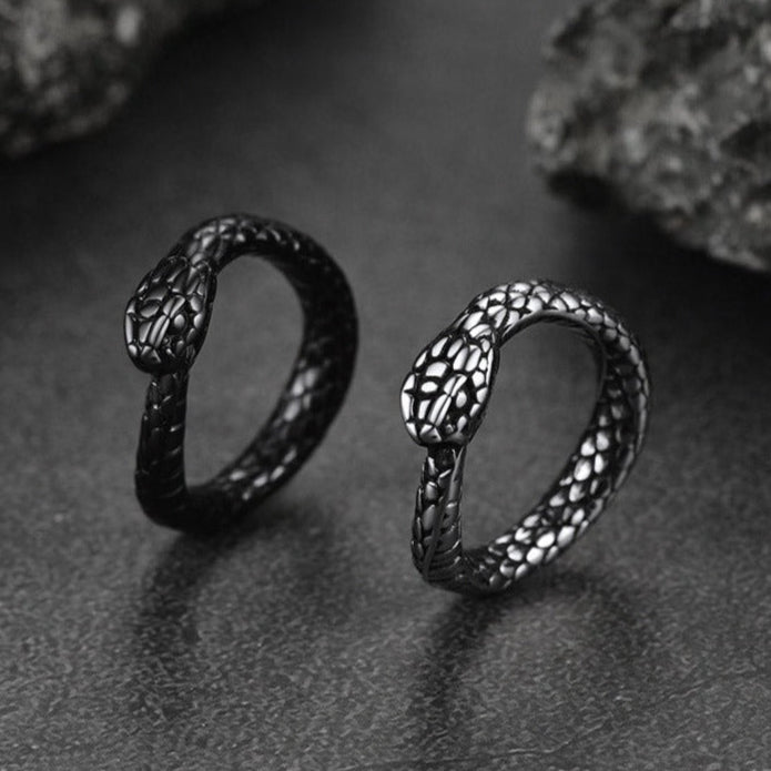 Stainless Steel Midi Snake Band Ring for