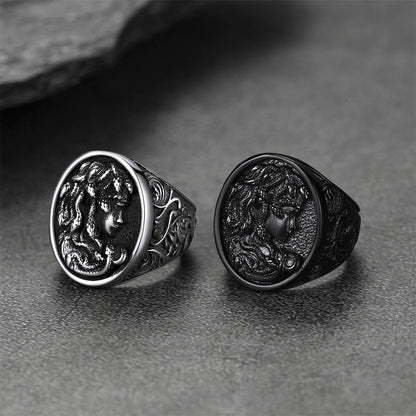 Medusa Snake Hair Ring Greek Mythology Signet Ring for