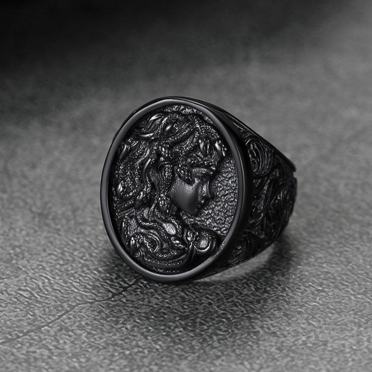 Medusa Snake Hair Ring Greek Mythology Signet Ring for