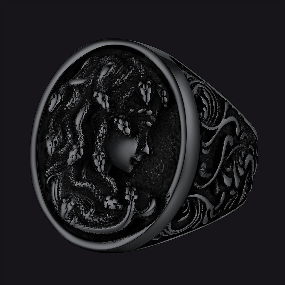Medusa Snake Hair Ring Greek Mythology Signet Ring for