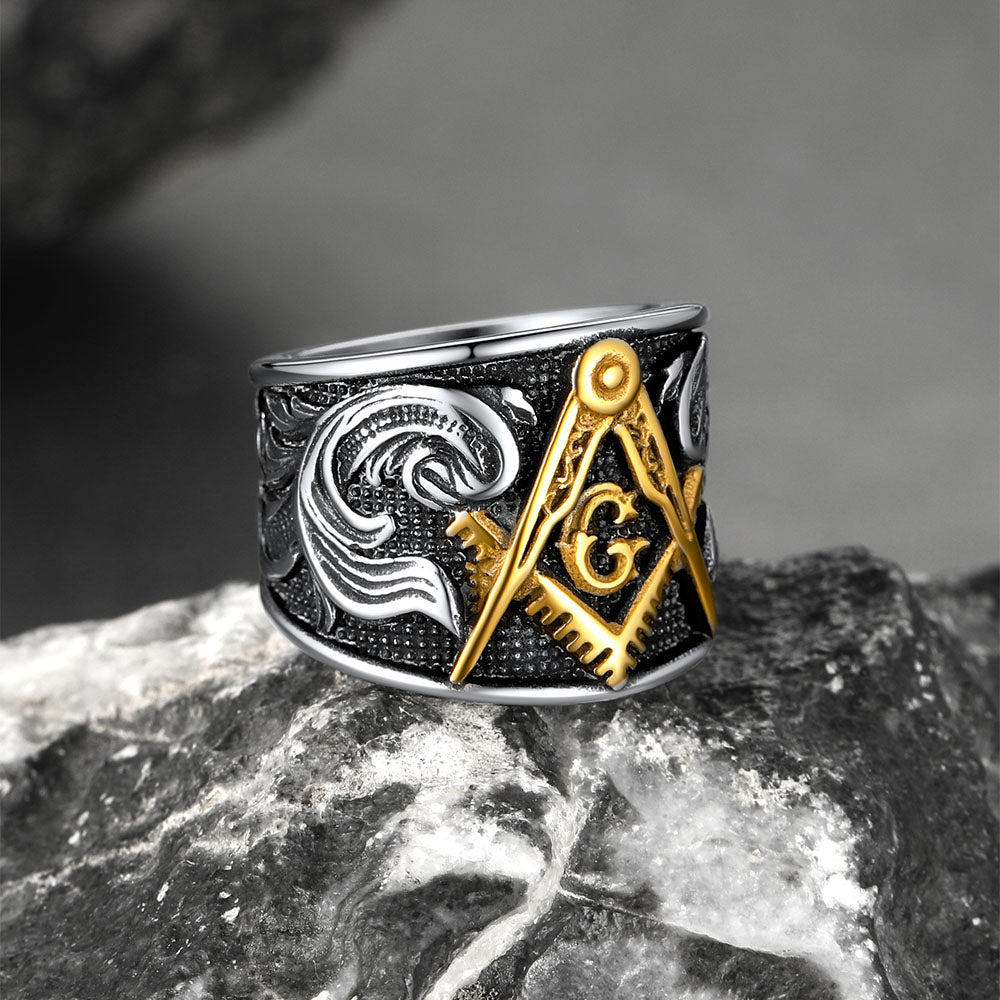 Freemason Masonic Stainless Steel Ring Band for