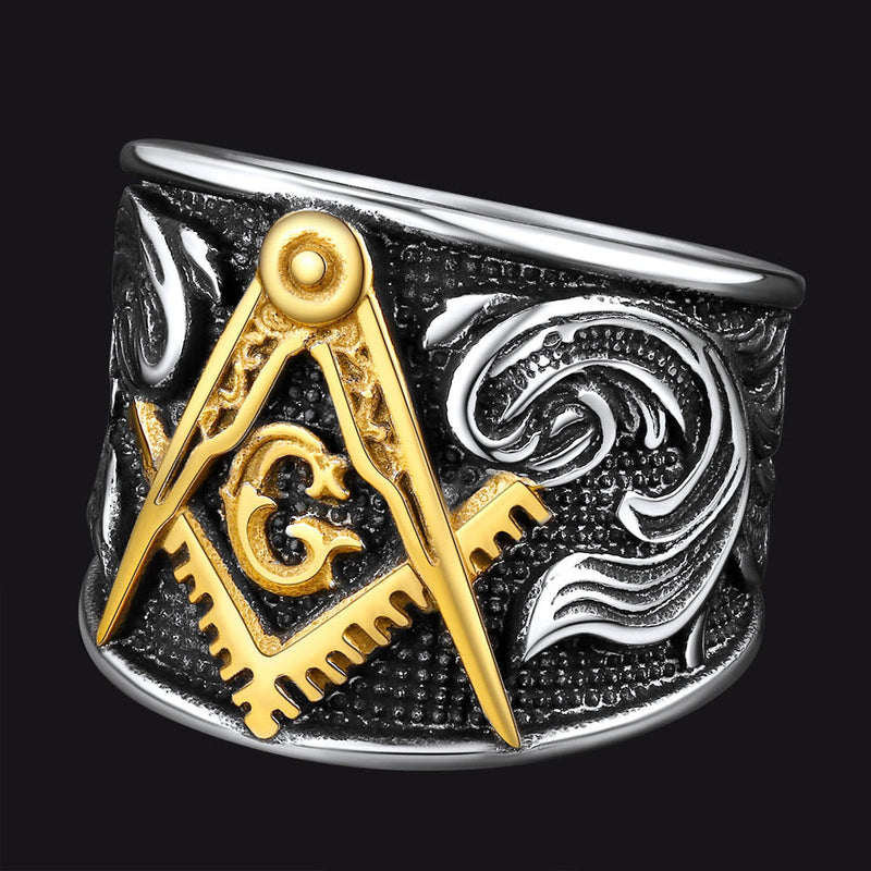 Freemason Masonic Stainless Steel Ring Band for