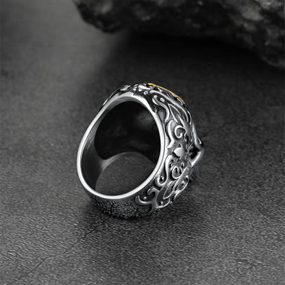 Gothic Masonic Skull Stainless Steel Ring for