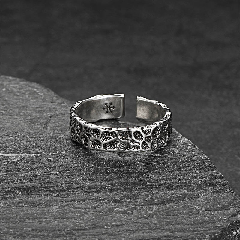 Retro Irregular Crack Finger Open Adjustable Ring for