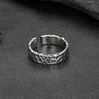 Retro Irregular Crack Finger Open Adjustable Ring for